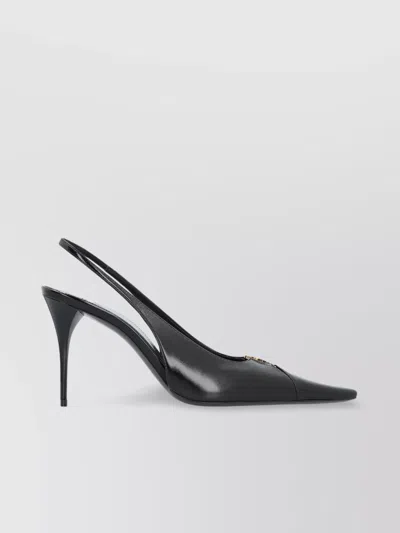 Saint Laurent Babylone Breteuil Open Back Pump In Smooth Leather