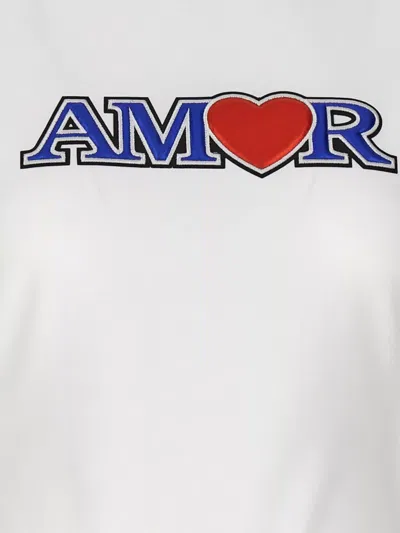 Vetements Love Crew Neck Embroidered Graphic Print T-shirt In White