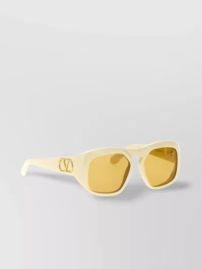 Valentino Acetate Square Frame Sunglasses In Yellow
