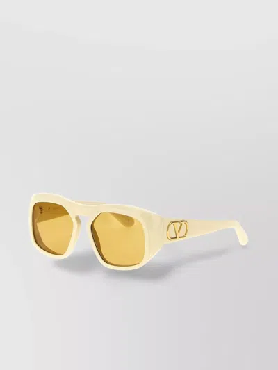 Valentino Acetate Square Frame Sunglasses In Yellow