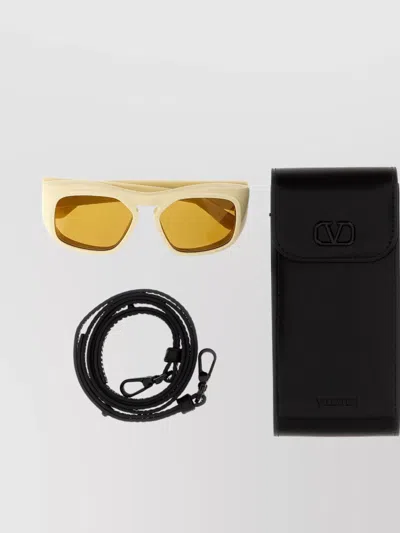 Valentino Acetate Square Frame Sunglasses In Yellow