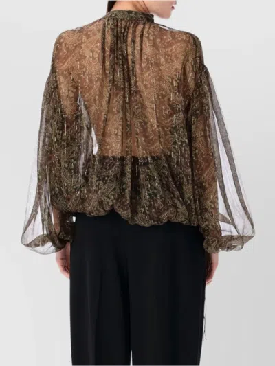 Saint Laurent Cashmere Print Silk Blouse Shirt