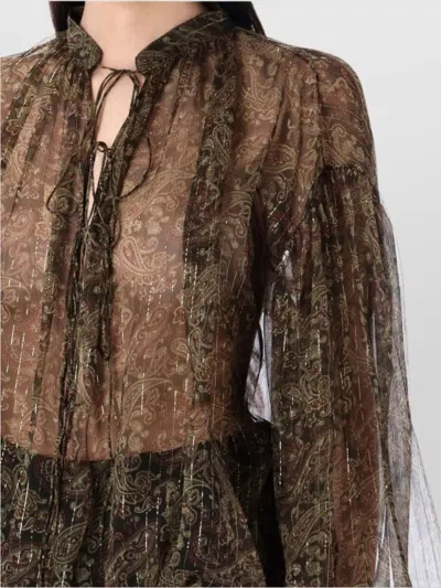 Saint Laurent Cashmere Print Silk Blouse Shirt