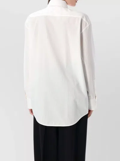 Saint Laurent White Classic Cotton Shirt In Animal Print