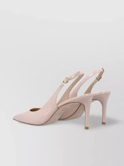 Stuart Weitzman Power Slingback 75 Buckle Stiletto In Nude