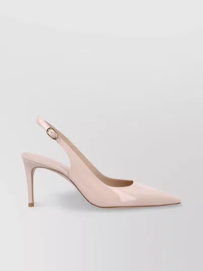 Stuart Weitzman Power Slingback 75 Buckle Stiletto In Nude