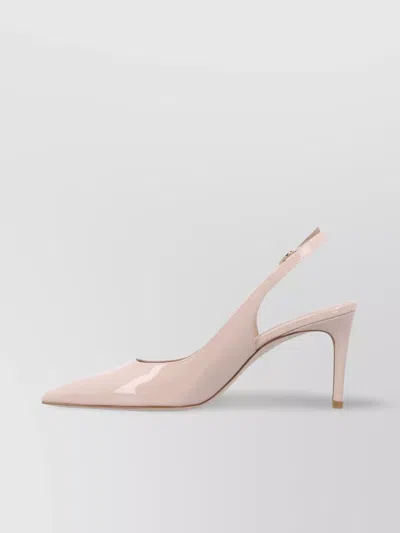 Stuart Weitzman Power Slingback 75 Buckle Stiletto In Nude