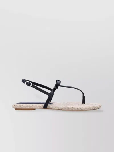 Stuart Weitzman Bow Leather Thong Sandals Open Design
