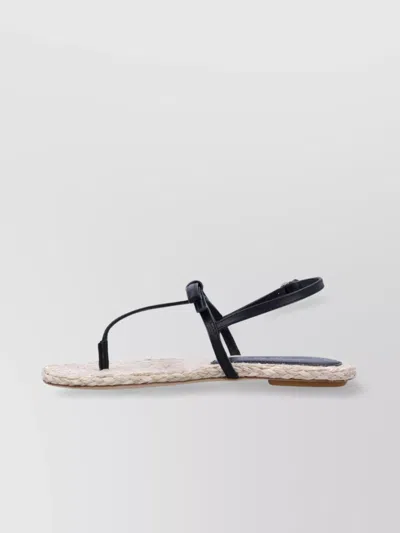 Stuart Weitzman Bow Leather Thong Sandals Open Design