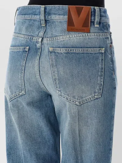 Valentino Denim Trousers With 5 Pockets And Belt Loops In Blue