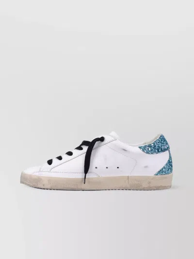Golden Goose Round Toe Sneakers With Glitter Heel