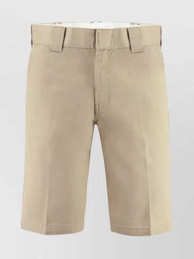 Dickies Slim Fit Cotton Blend Shorts With Pockets In Neutral