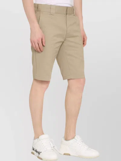 Dickies Slim Fit Cotton Blend Shorts With Pockets In Neutral