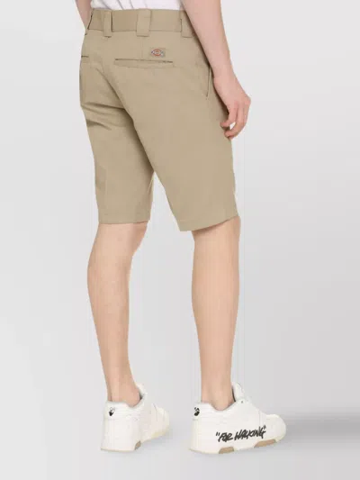 Dickies Slim Fit Cotton Blend Shorts With Pockets In Neutral