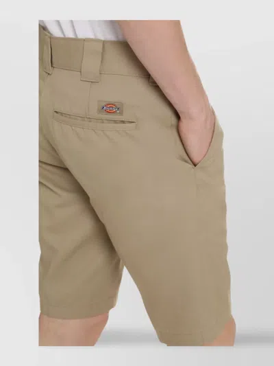 Dickies Slim Fit Cotton Blend Shorts With Pockets In Neutral