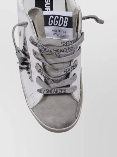 Golden Goose Superstar White Low Top Sneakers With Glittered Star Patch And Laminated Heel With Logo Lettering In In White
