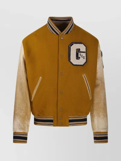 Golden Goose Deluxe Brand Men Ochre Wool Aleandro Bomber Jacket In Orange