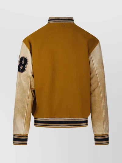 Golden Goose Deluxe Brand Men Ochre Wool Aleandro Bomber Jacket In Orange