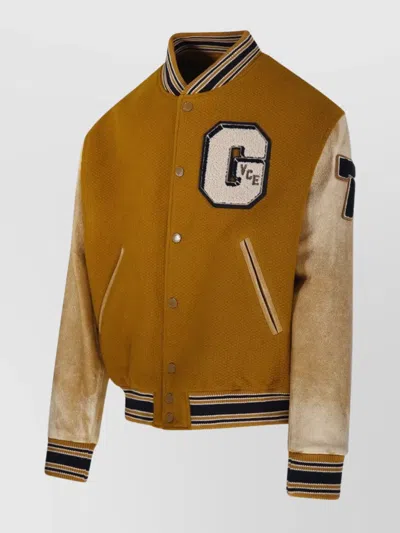 Golden Goose Deluxe Brand Men Ochre Wool Aleandro Bomber Jacket In Orange