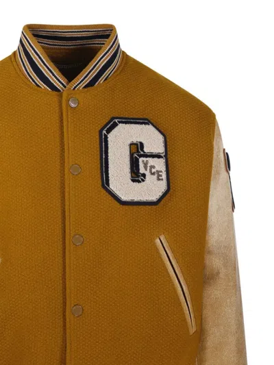 Golden Goose Deluxe Brand Men Ochre Wool Aleandro Bomber Jacket In Orange