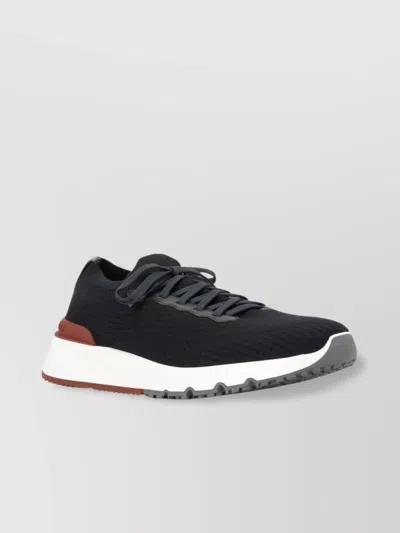 Brunello Cucinelli Sneakers With Mesh Panels In Black