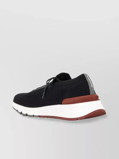 Brunello Cucinelli Sneakers With Mesh Panels In Black