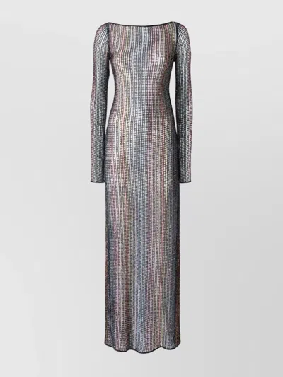 Missoni Handcrafted Knit Midi Dress With Long Sleeves