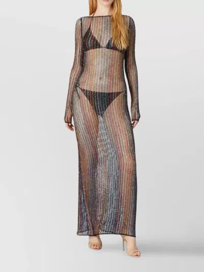 Missoni Handcrafted Knit Midi Dress With Long Sleeves