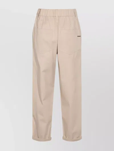 Brunello Cucinelli Relaxed Fit Trousers Elastic Waistband In Pink