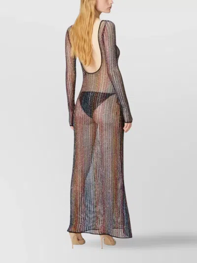 Missoni Handcrafted Knit Midi Dress With Long Sleeves