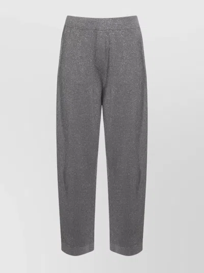 Brunello Cucinelli Ribbed Texture Elastic Waistband Shimmering Finish Trousers