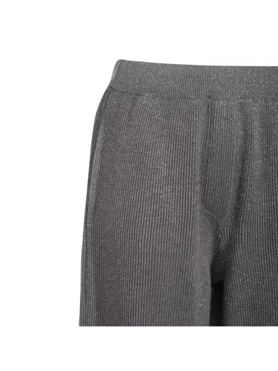 Brunello Cucinelli Ribbed Texture Elastic Waistband Shimmering Finish Trousers