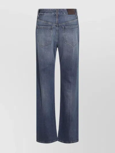 Brunello Cucinelli Straight Leg Trousers Belt Loops In Blue