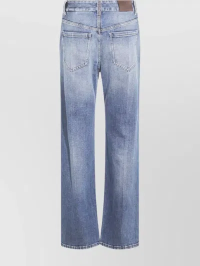 Brunello Cucinelli Straight Leg Trousers Belt Loops In Blue