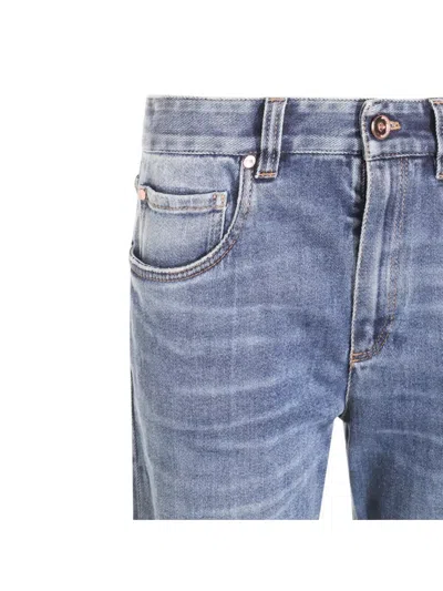 Brunello Cucinelli Straight Leg Trousers Belt Loops In Blue
