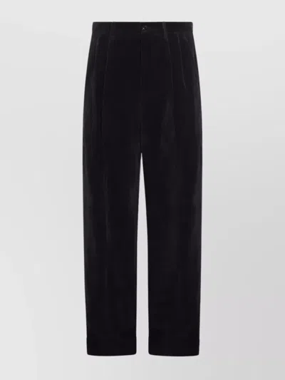 Valentino Trousers Featuring Pleated Design And Belt Loops In Black