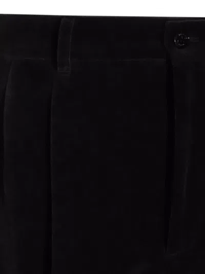 Valentino Trousers Featuring Pleated Design And Belt Loops In Black