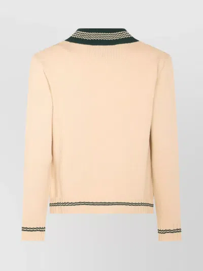 Valentino Garavani Butter-coloured Sweater With Le Chien De La Maison