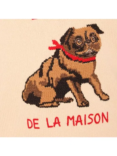 Valentino Garavani Butter-coloured Sweater With Le Chien De La Maison