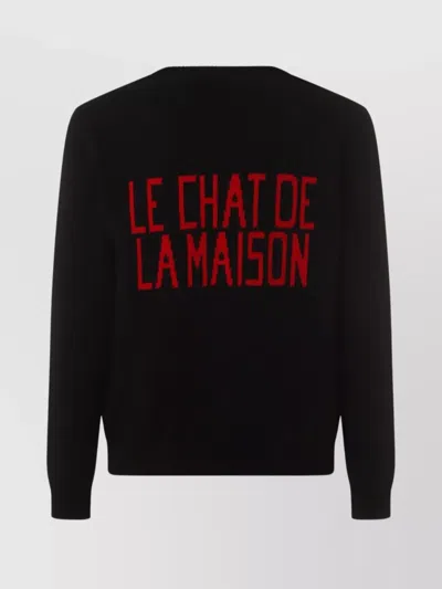 Valentino Garavani Sweater With Le Chat De La Maison Patch In Black