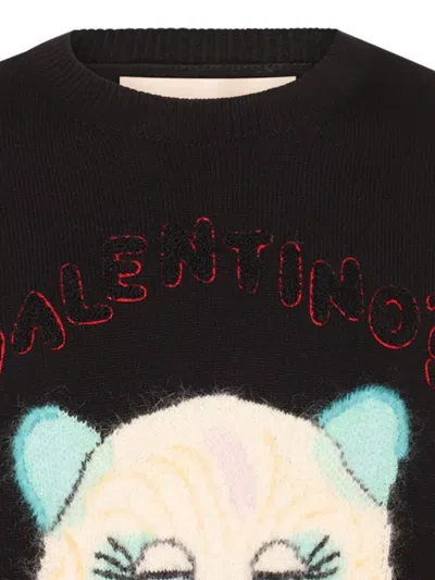 Valentino Garavani Sweater With Le Chat De La Maison Patch In Black