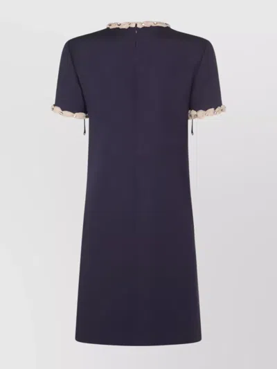 Valentino Knee Length Dress Short Sleeves In Blue
