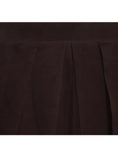 Brunello Cucinelli Flared High-waisted Sheer Overlay Skirt In Brown