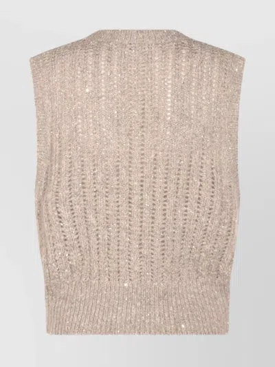 Brunello Cucinelli Cashmere Blend Sequin Embellished Crewneck Knitwear