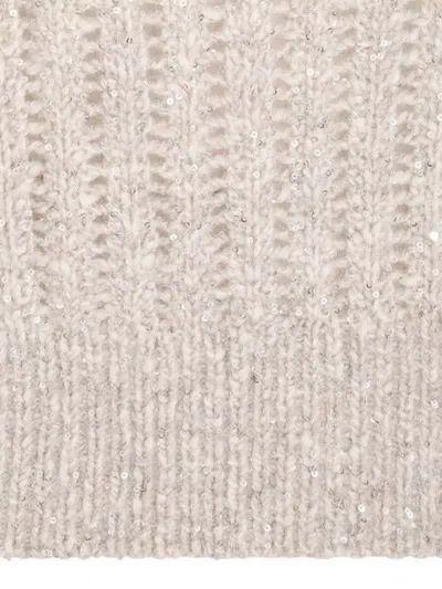 Brunello Cucinelli Cashmere Blend Sequin Embellished Crewneck Knitwear