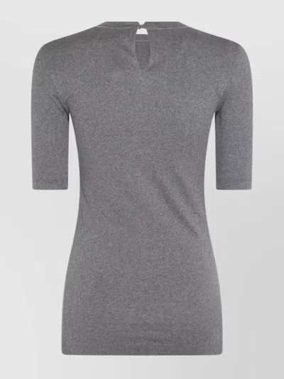 Brunello Cucinelli Crew Neck Keyhole Back Stretch Fabric
