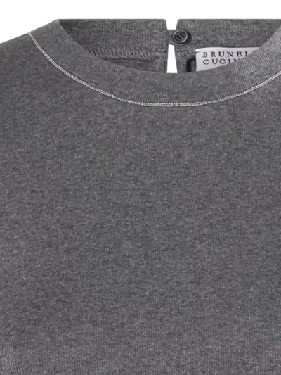 Brunello Cucinelli Crew Neck Keyhole Back Stretch Fabric