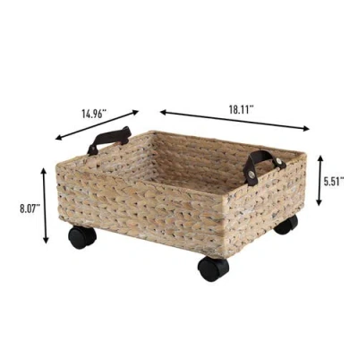 Happimess Adaline 18.11" Classic Farmhouse Handwoven Hyacinth Rectangular Underbed Storage Bin With