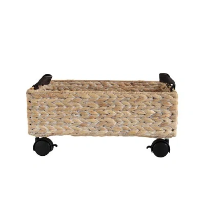 Happimess Adaline 18.11" Classic Farmhouse Handwoven Hyacinth Rectangular Underbed Storage Bin With