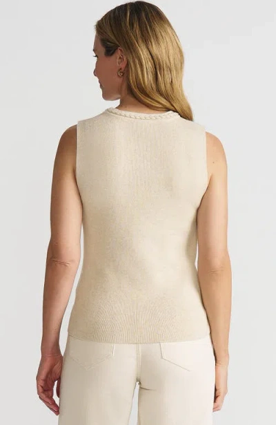 Lands' End Cotton Viscose Braided Neck Tank Sweater